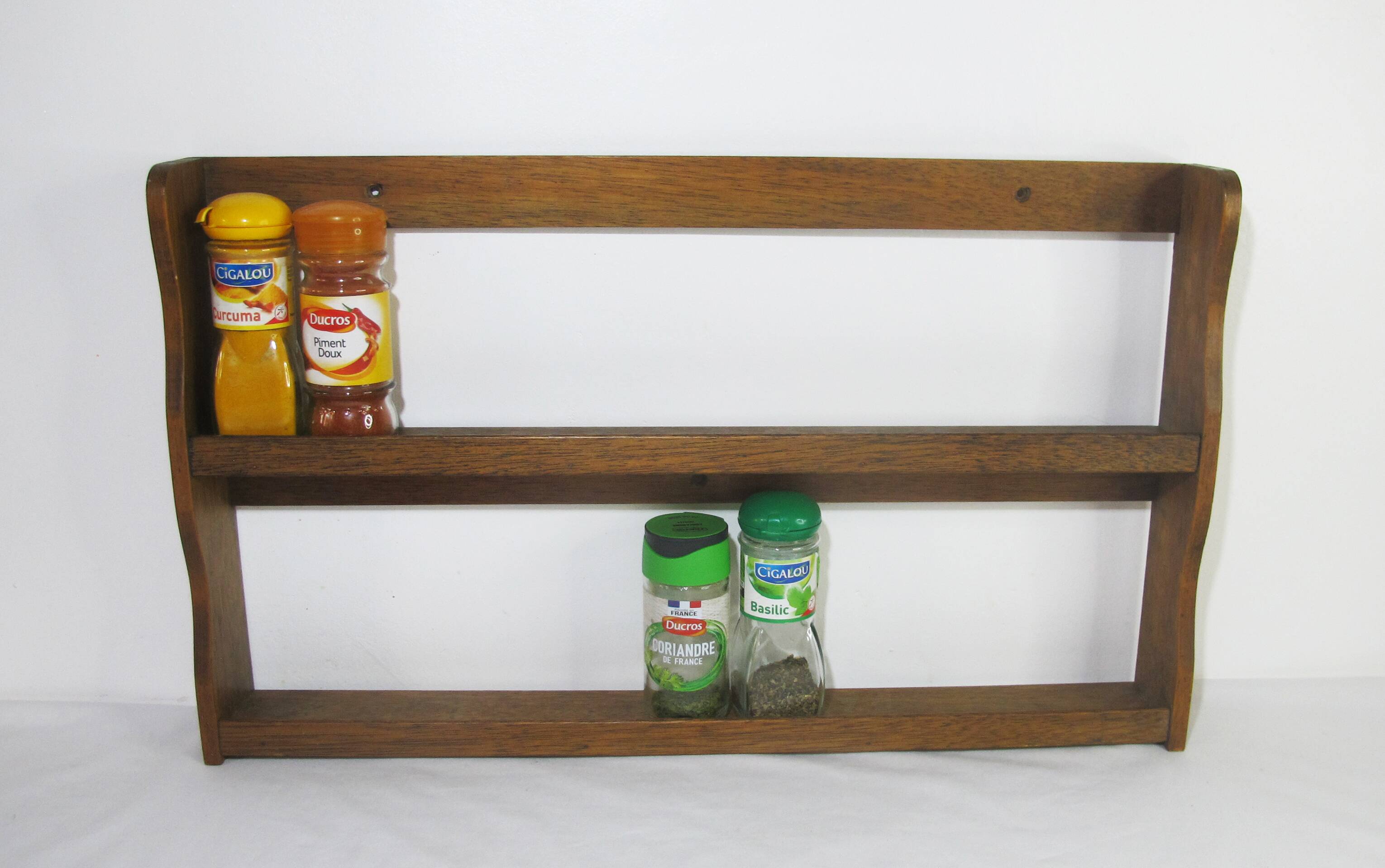 vintage oak wall spice rack