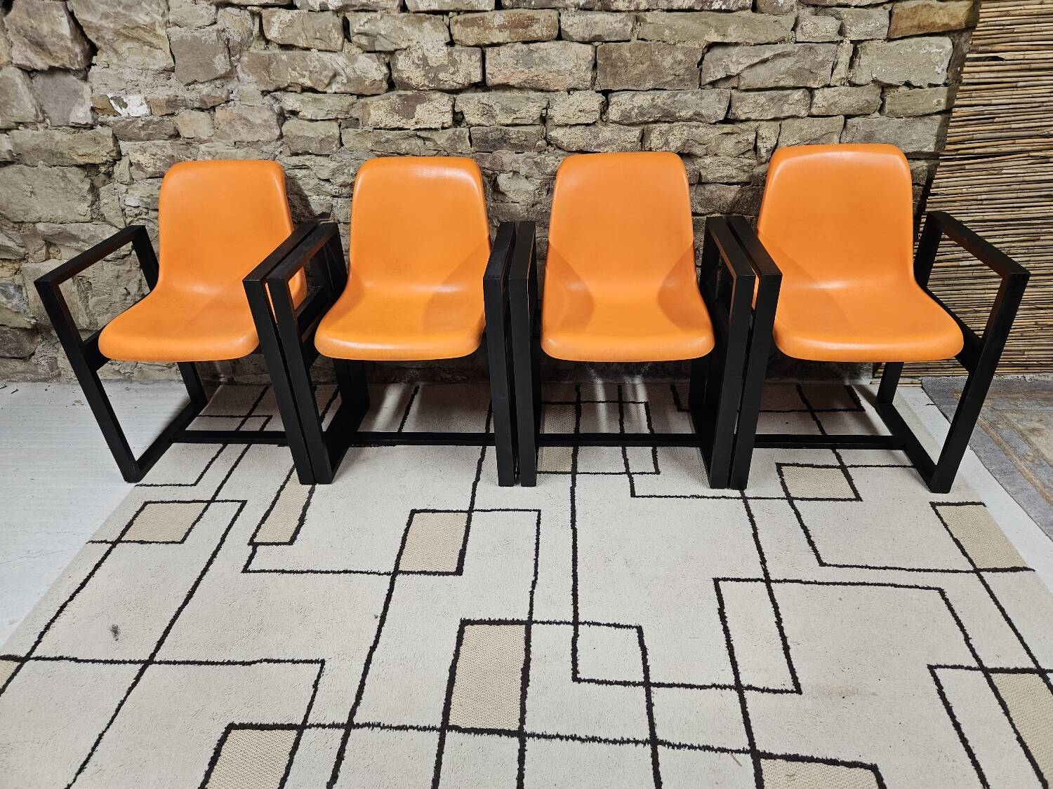 Set of 4 1970s Space Age armchairs