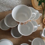 Ensemble 11 tasses à café, sucrier et pichet à lait Wunsiedel Bavaria vintage