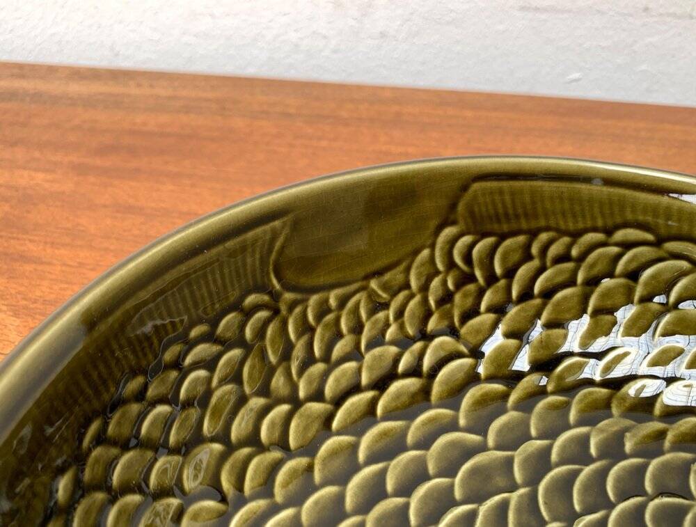 Vintage ceramic bowl with fish pattern by Secla, 1970s.
