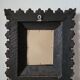 Vintage ethnic mirror, handcrafted golden wood, 1950.