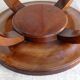 Modernist round pedestal table with glass top Ø75