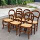 6 Louis Philippe chairs in solid wood and straw