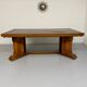 Antique Art Deco walnut and burl wood table, 1930s, France, with extensions