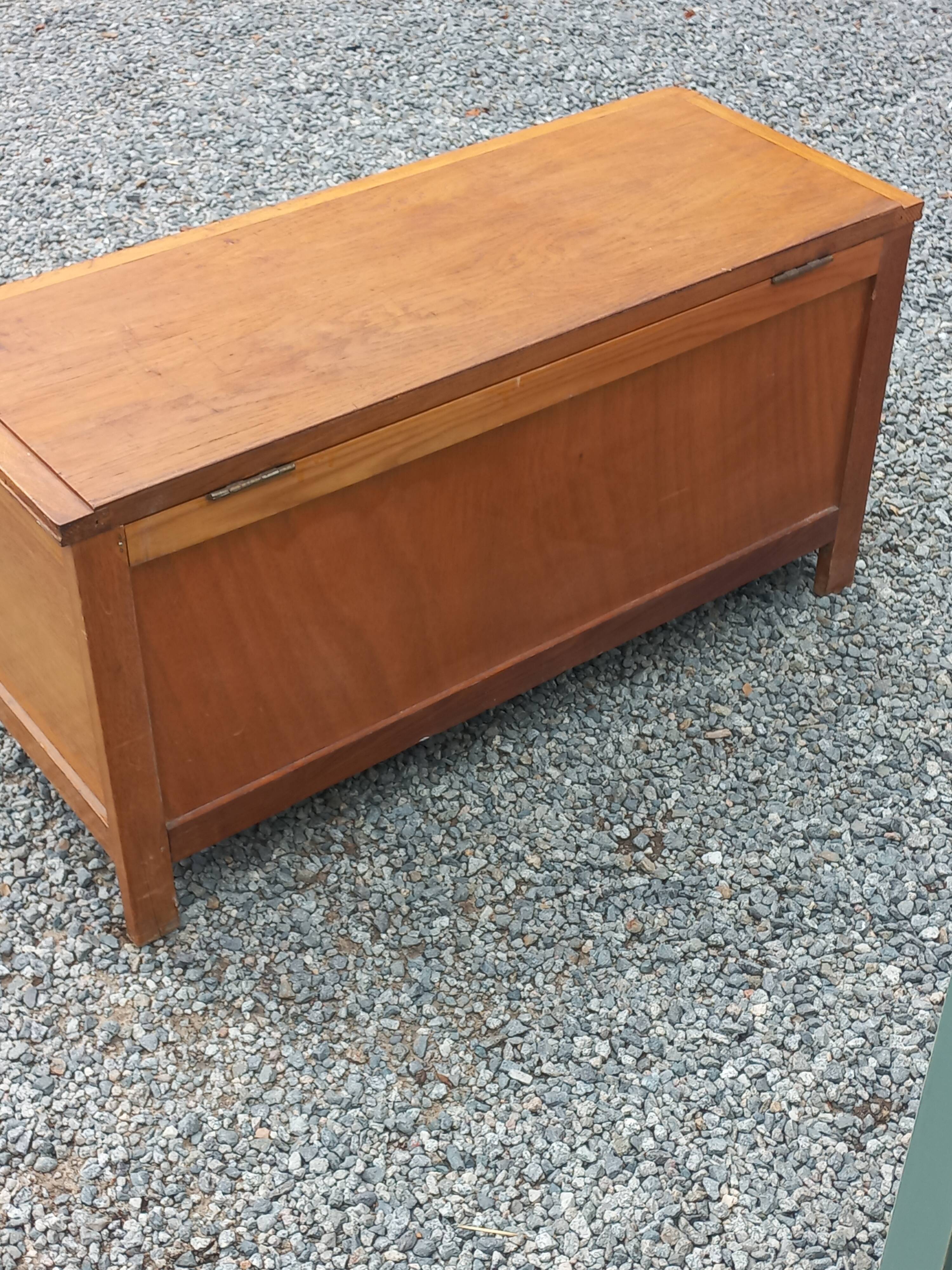 Vintage 1950s oak chest with compass feet