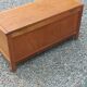 Vintage 1950s oak chest with compass feet