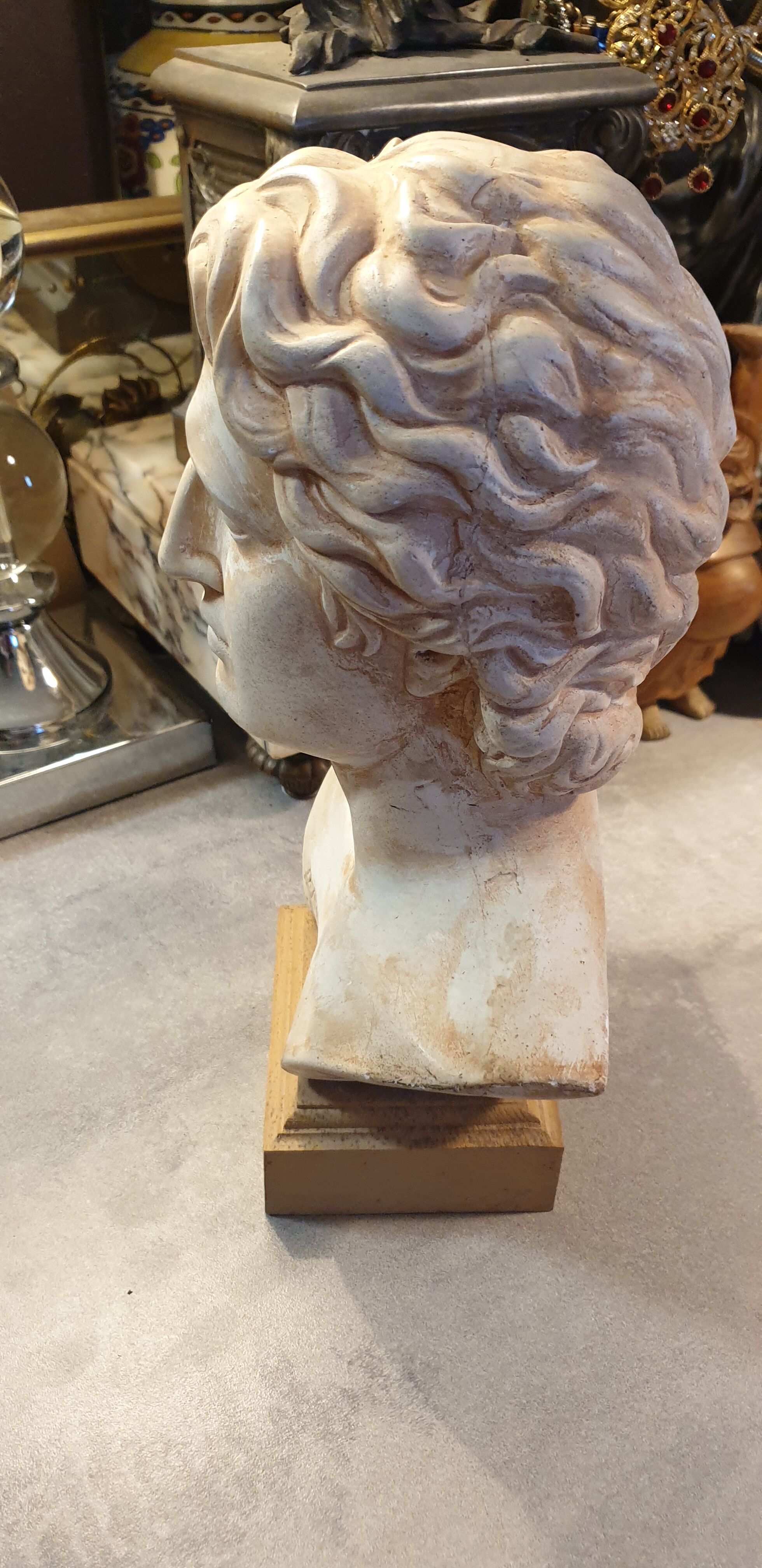 Mythological bust patinated plaster