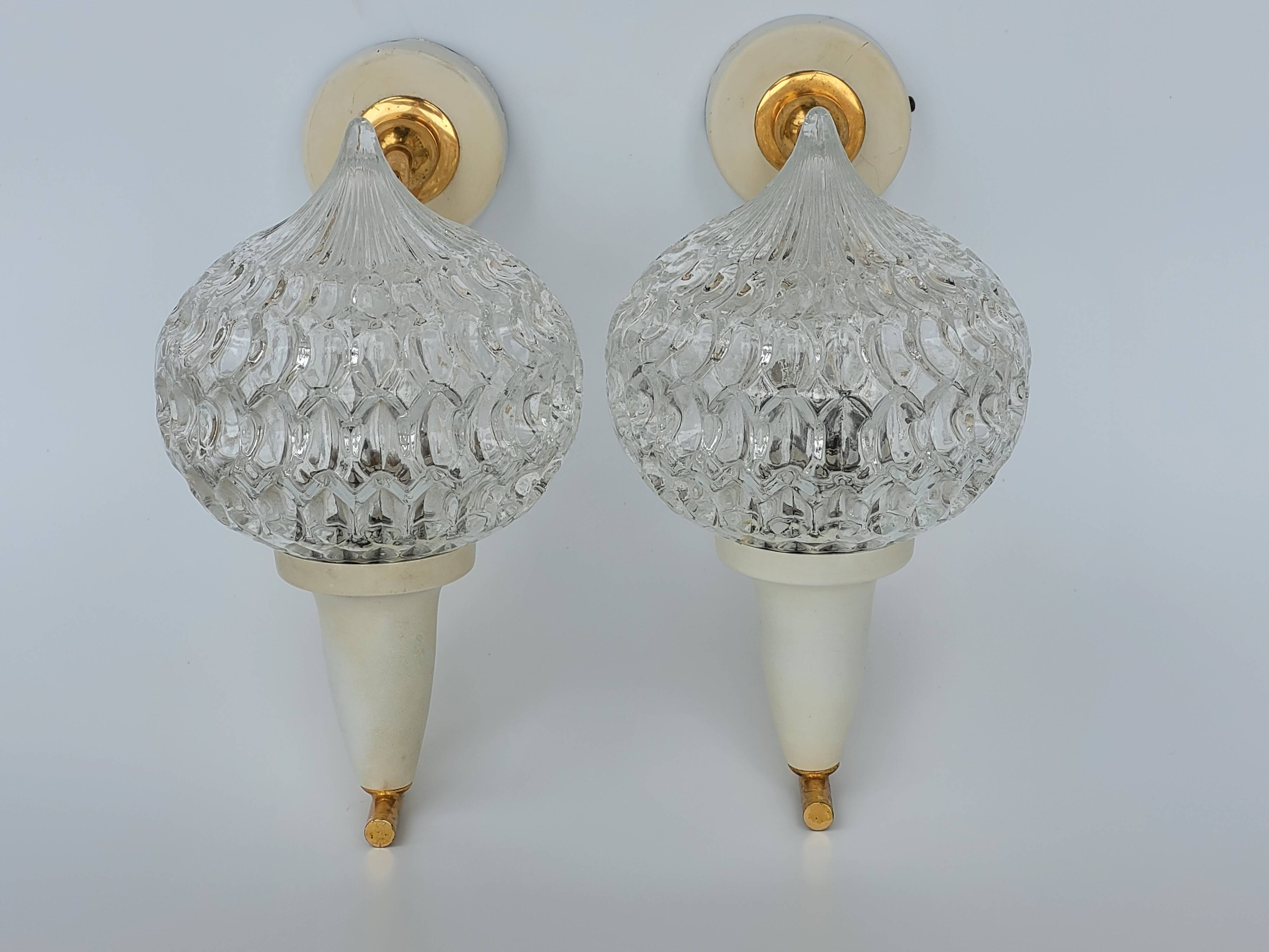 Pair of vintage wall lights 1950