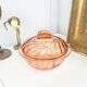 Vintage pink glass art deco candy box 1950