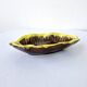 Butter dish and its vintage ceramic knife DLG Vallauris leaf shape.