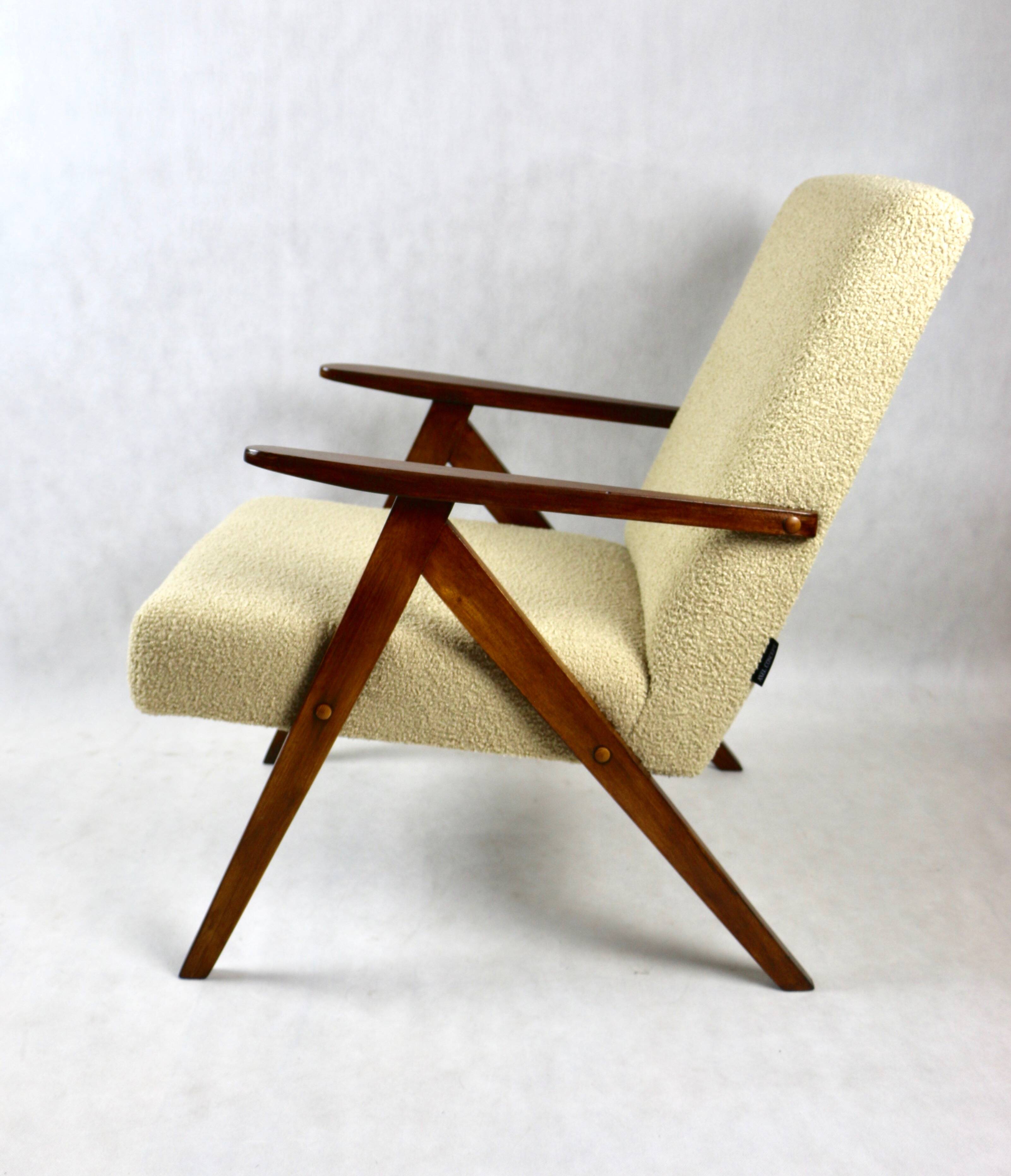 Vintage beige boucle model b-310 armchair, 1970s