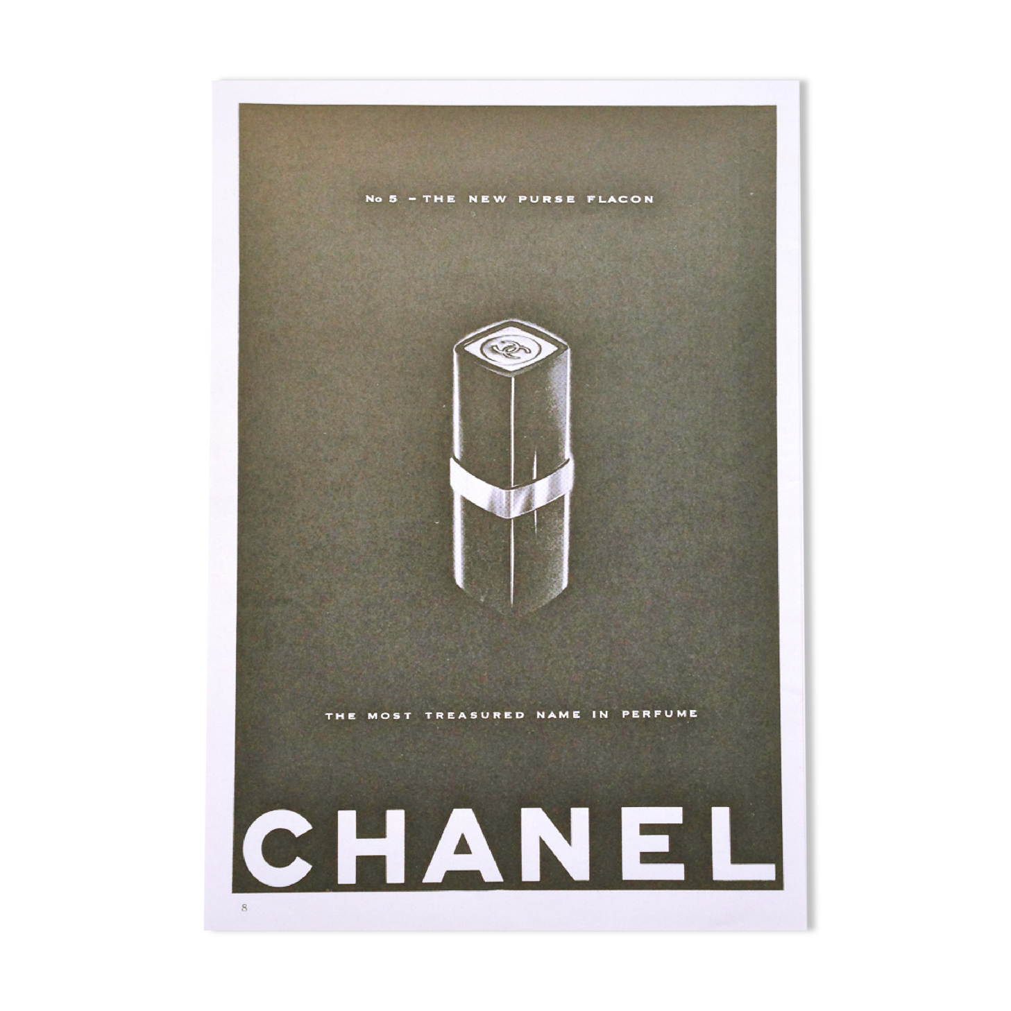 Chanel lipstick ad print, 1957