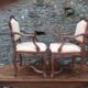 Pair of Louis XV-style walnut armchairs