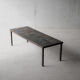 Metal and slate coffee table, circa 1960