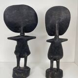 Duo of fertility statuettes from Ghana Ashanti