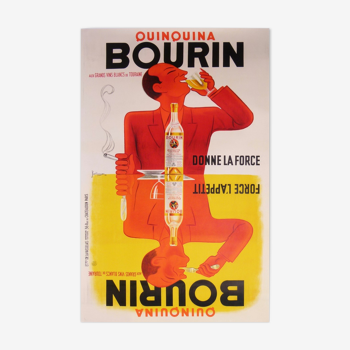 Affiche ancienne  vintage poster Bourin litho entoilée
