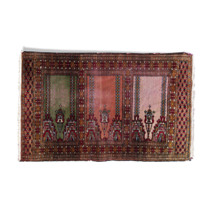 Tapis vintage Ouzbek Bukhara fait main 63cm x 98cm 1950s