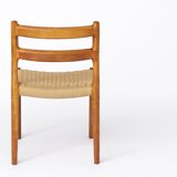 Lot de 6 chaises de salle à manger en teck Niels Otto Moller, modèle 84, 1976 – Cordon renouvelé