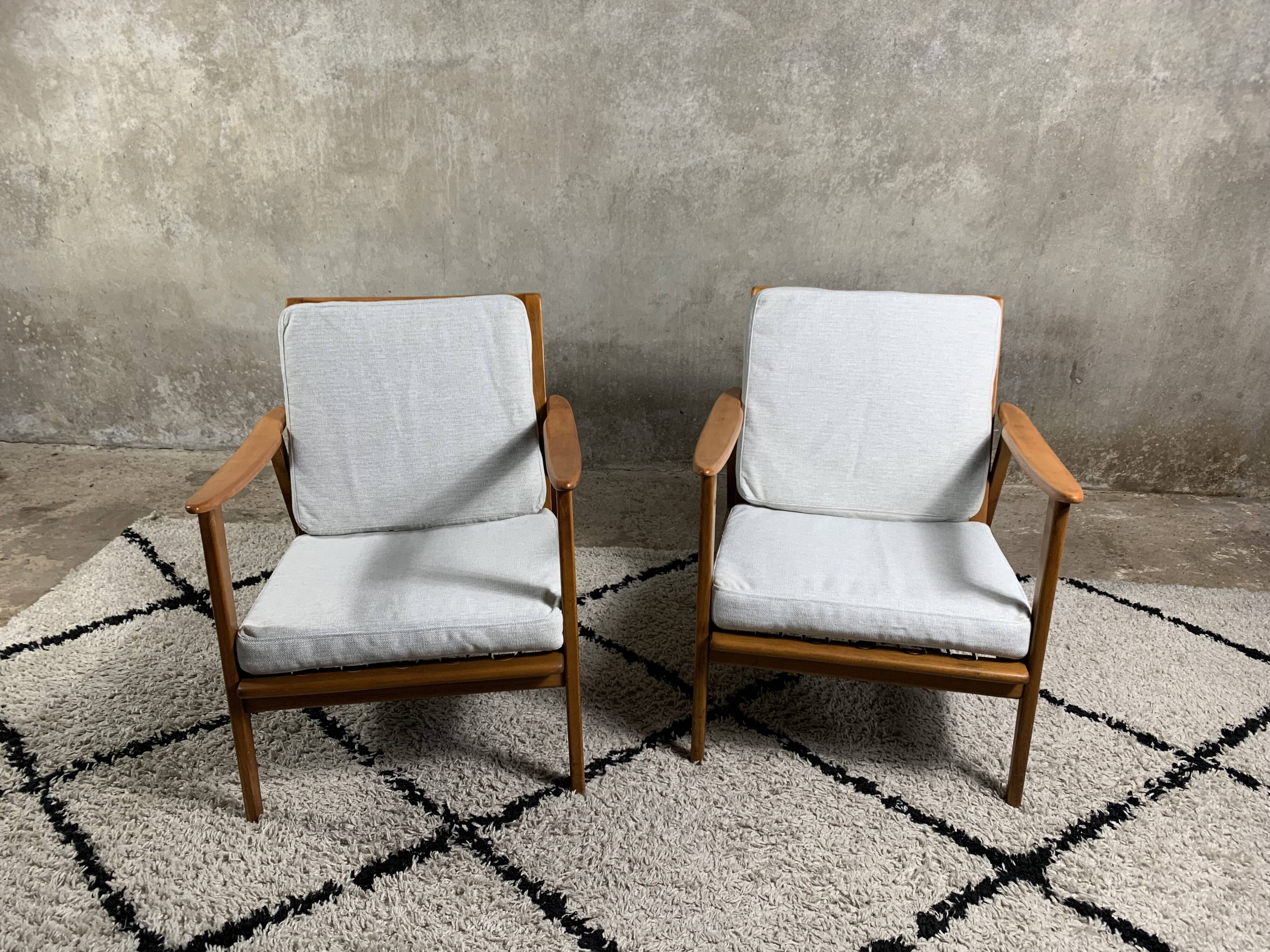 A pair of scandinavian lounge chairs from the 1960s
