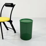Side table or basket in green perforated metal, 1980
