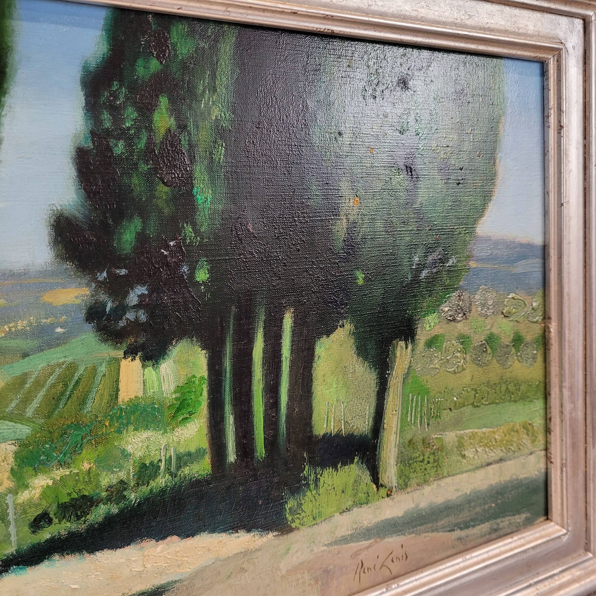 Oil on the link “El callejón de los cipreses”, René Genis, Pai painting
