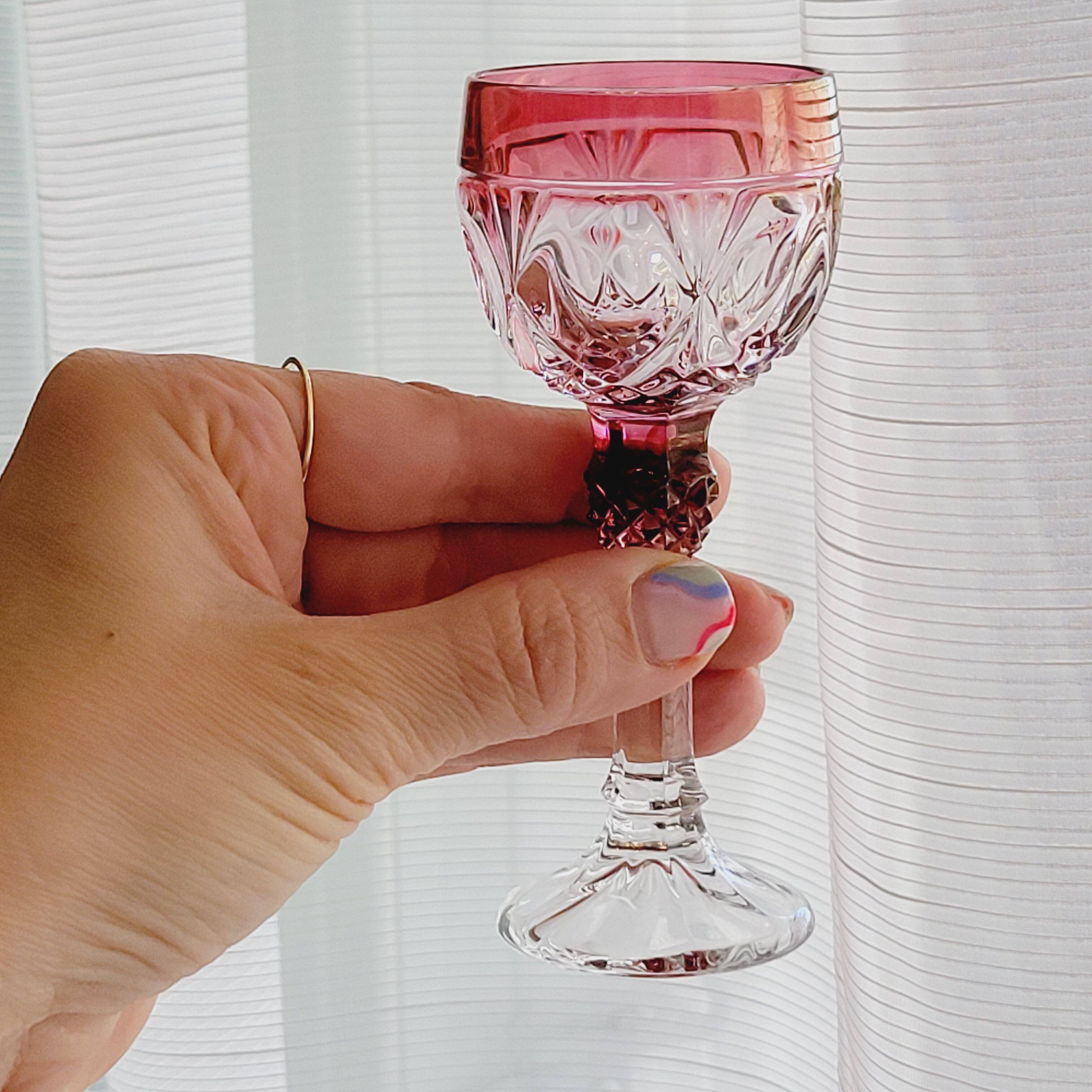 Amaris Nachtmann 6 Small Iridescent Colored Crystal Shot Glasses