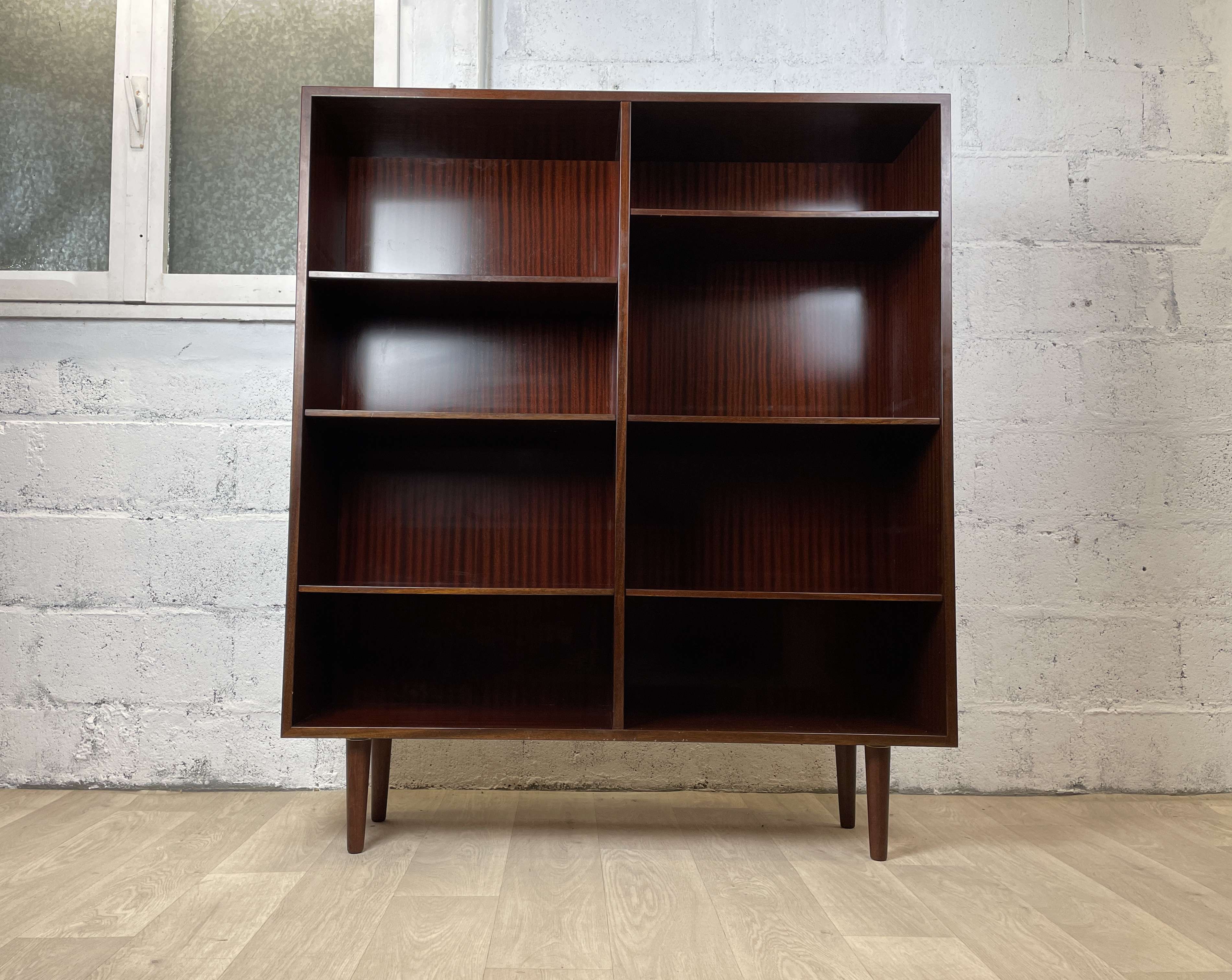Omann Junior Scandinavian Vintage Mahogany Library, 60s