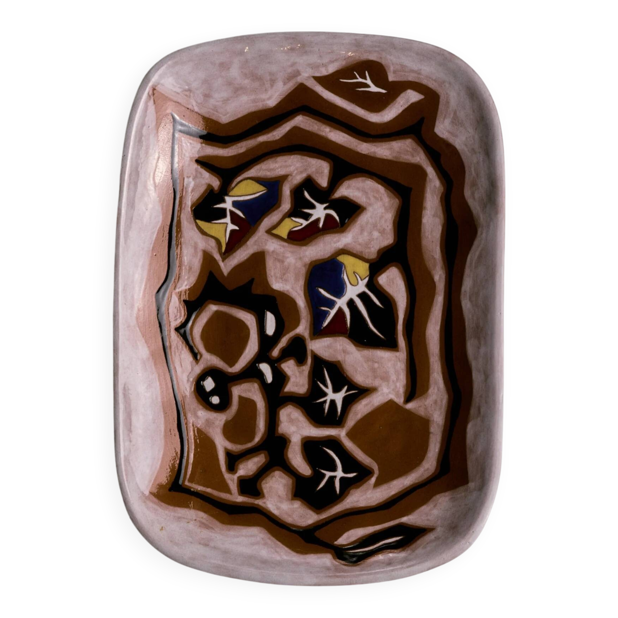 Rectangular ceramic dish, Jean Lurçat, 1950s
