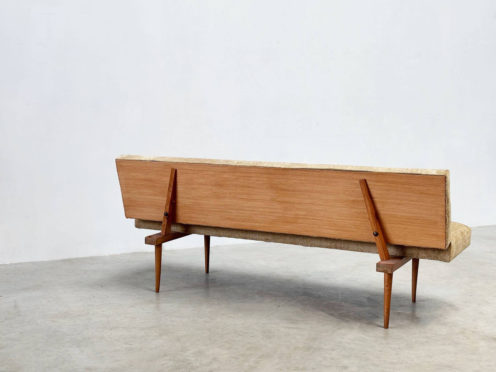 1970's German wooden sofa / daybed