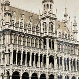 Old photography stereo, stereograph, luxury albumine 1903 Maison du Roi, Belgium