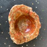 Ashtray in marble stone of vintage cherry color