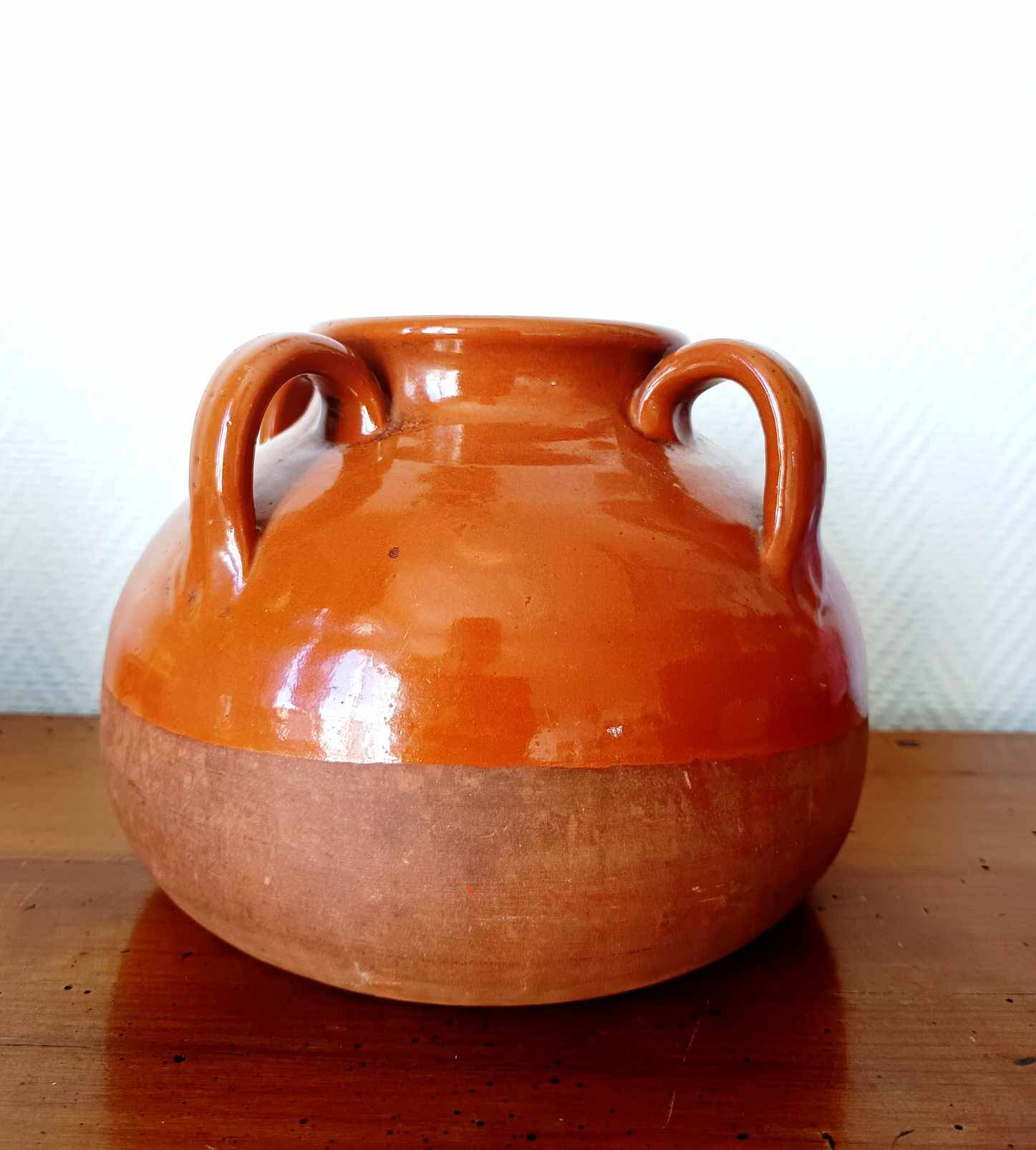 Vintage glazed pottery vase