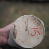 Free-form Soliflore - cracked white enamel - organic ceramic - 80s