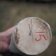 Free-form Soliflore - cracked white enamel - organic ceramic - 80s