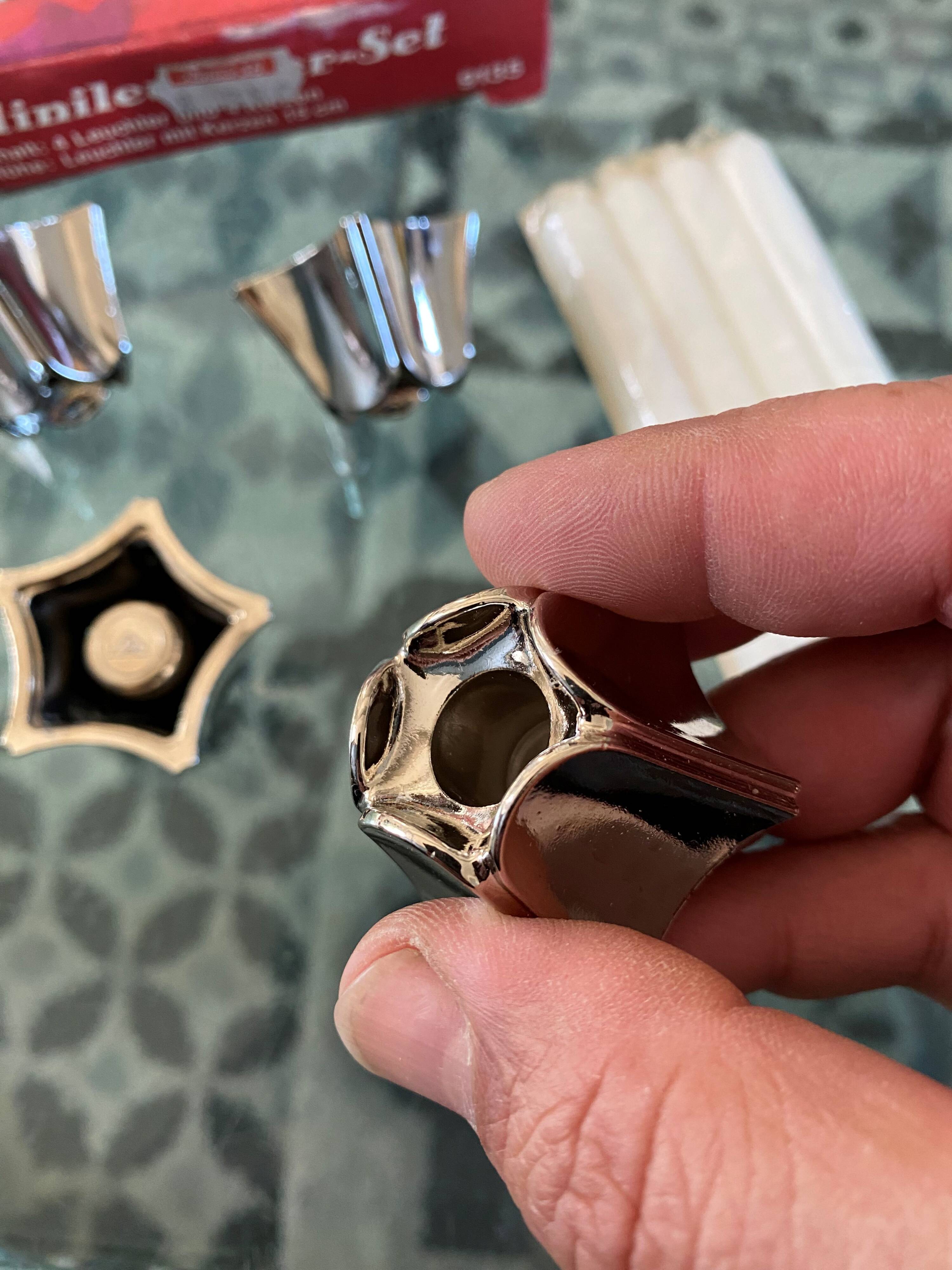 Set of 4 Minileuchter candlesticks BMF style Nagel vintage 1970