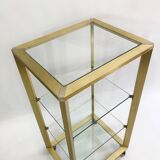 Pierre Vandel Gold étagère On Wheels 1970s Mid Century Hollywood Regency Shelving