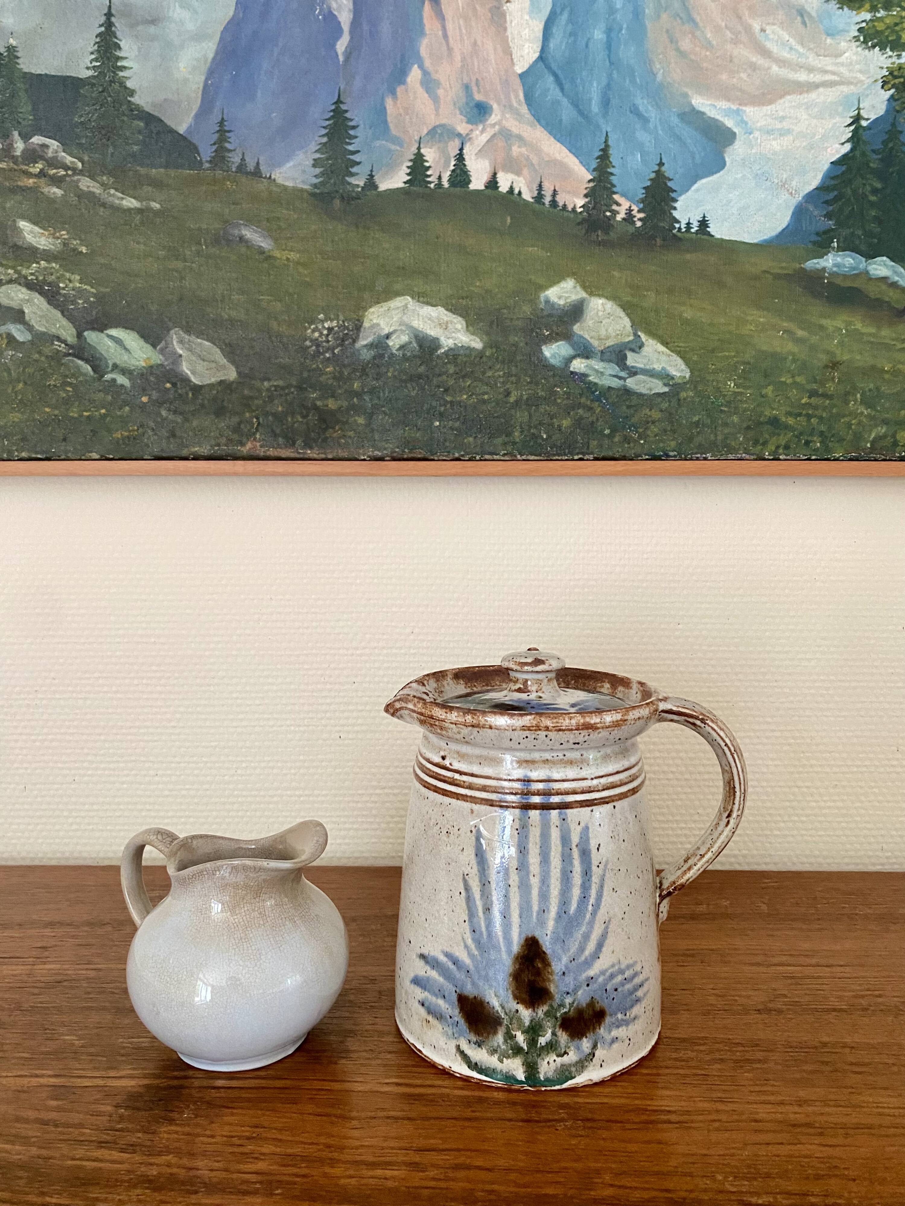 Ceramic pitcher from the 60s-70s in the style of Vallauris or Albert Thiry.