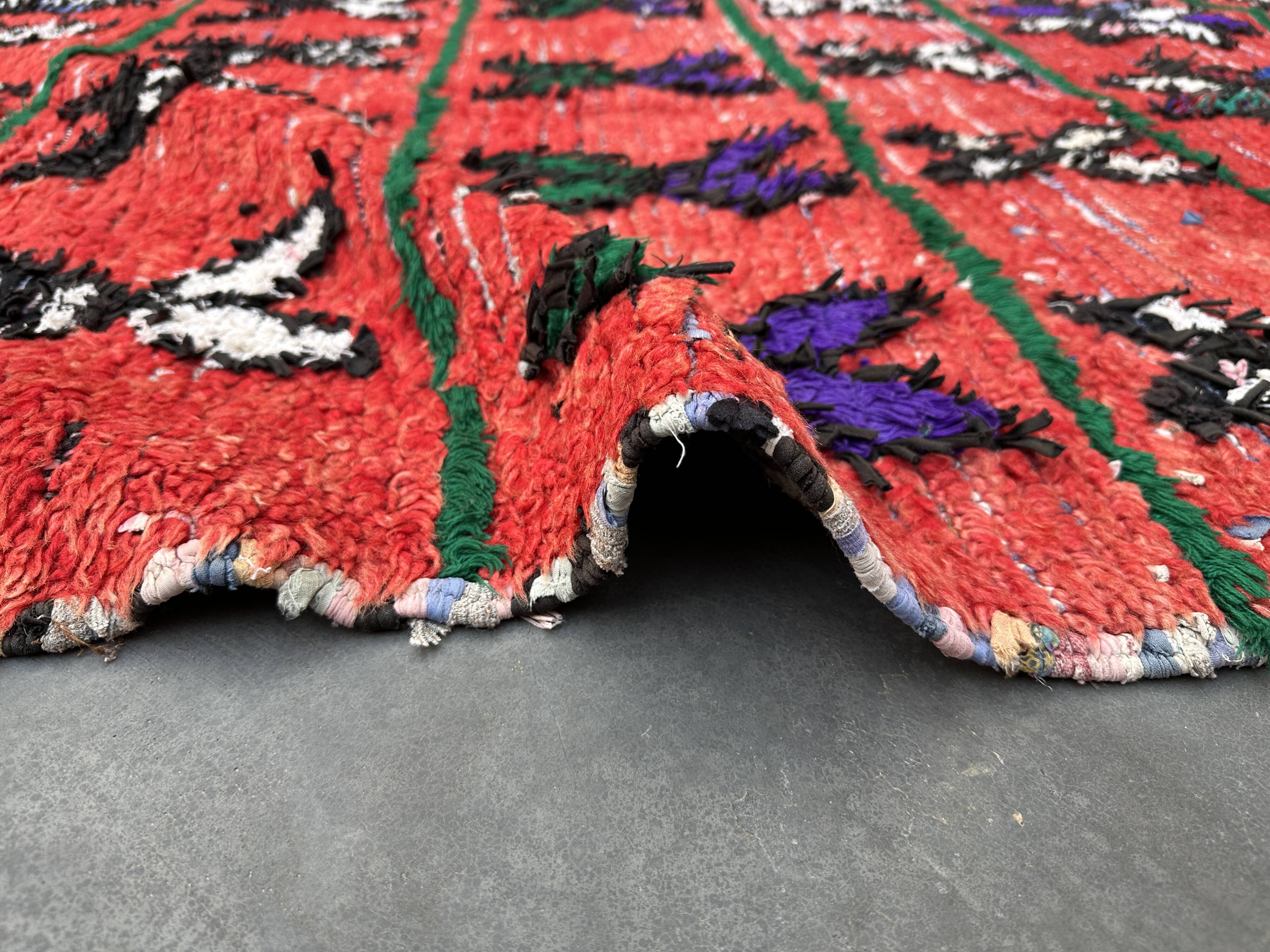 Red Boujad Moroccan rug - 10 x 237 cm
