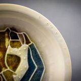 Accolay – glazed earthenware plate with abstract Cépamine decoration – 1970s