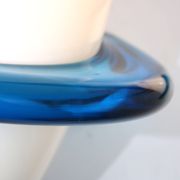 1990s Pair of “Blue Swan” wall lamps by Tinu Aufiero for Venini, Italy