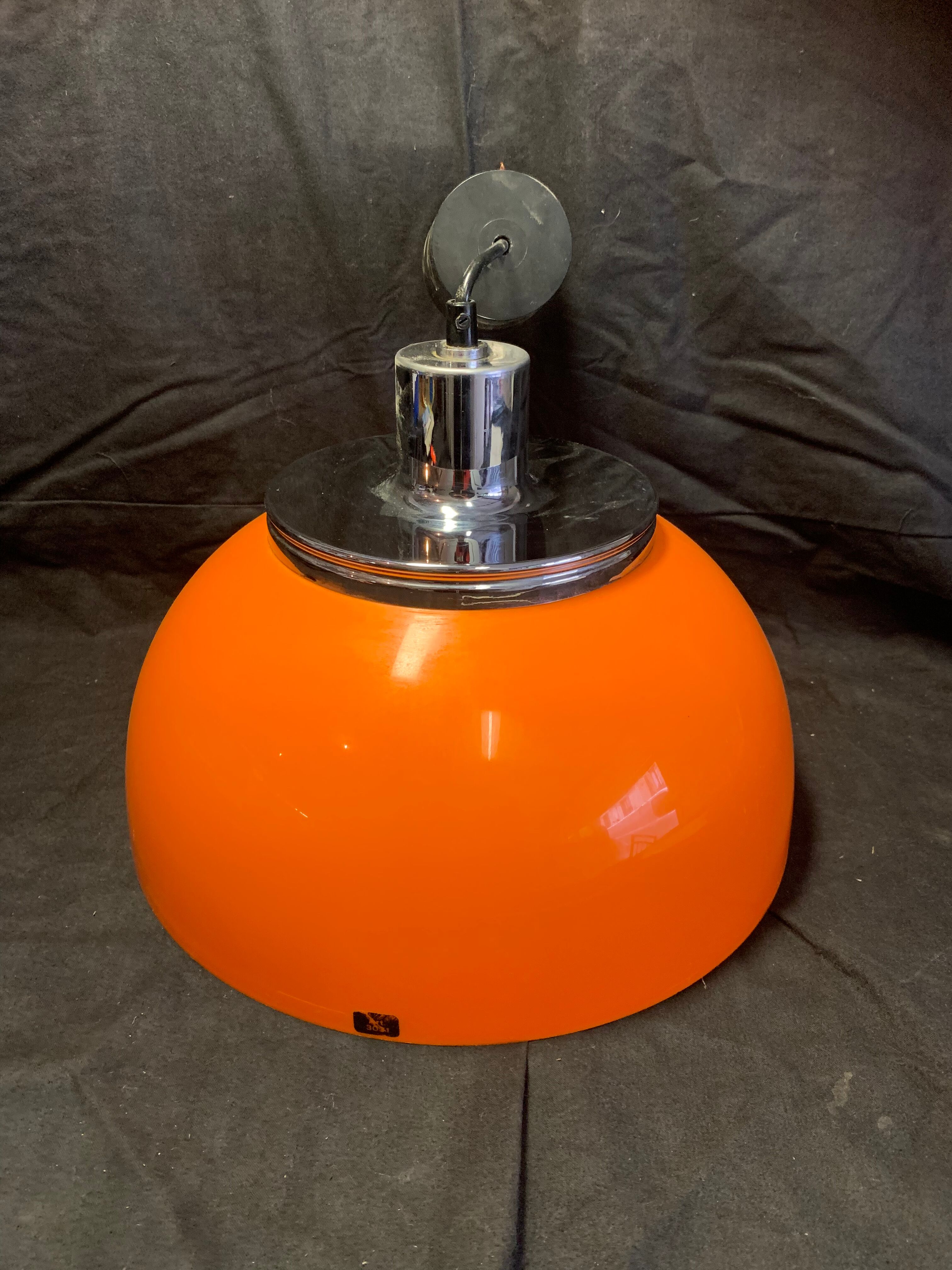 Chandelier , suspension vintage pop orange 1960