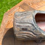 Lot of sandstone planter in the shape of logs