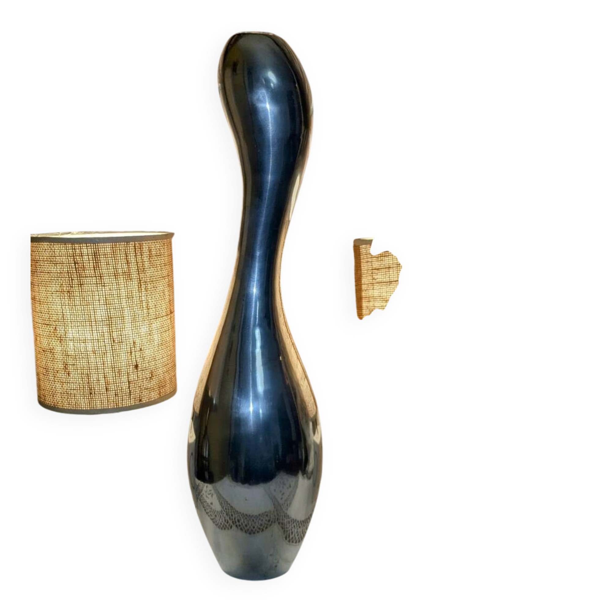 Important Aluminium Vase Vintage Modernist Design Organic Shape