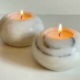 White marble tealight holders from the 70s