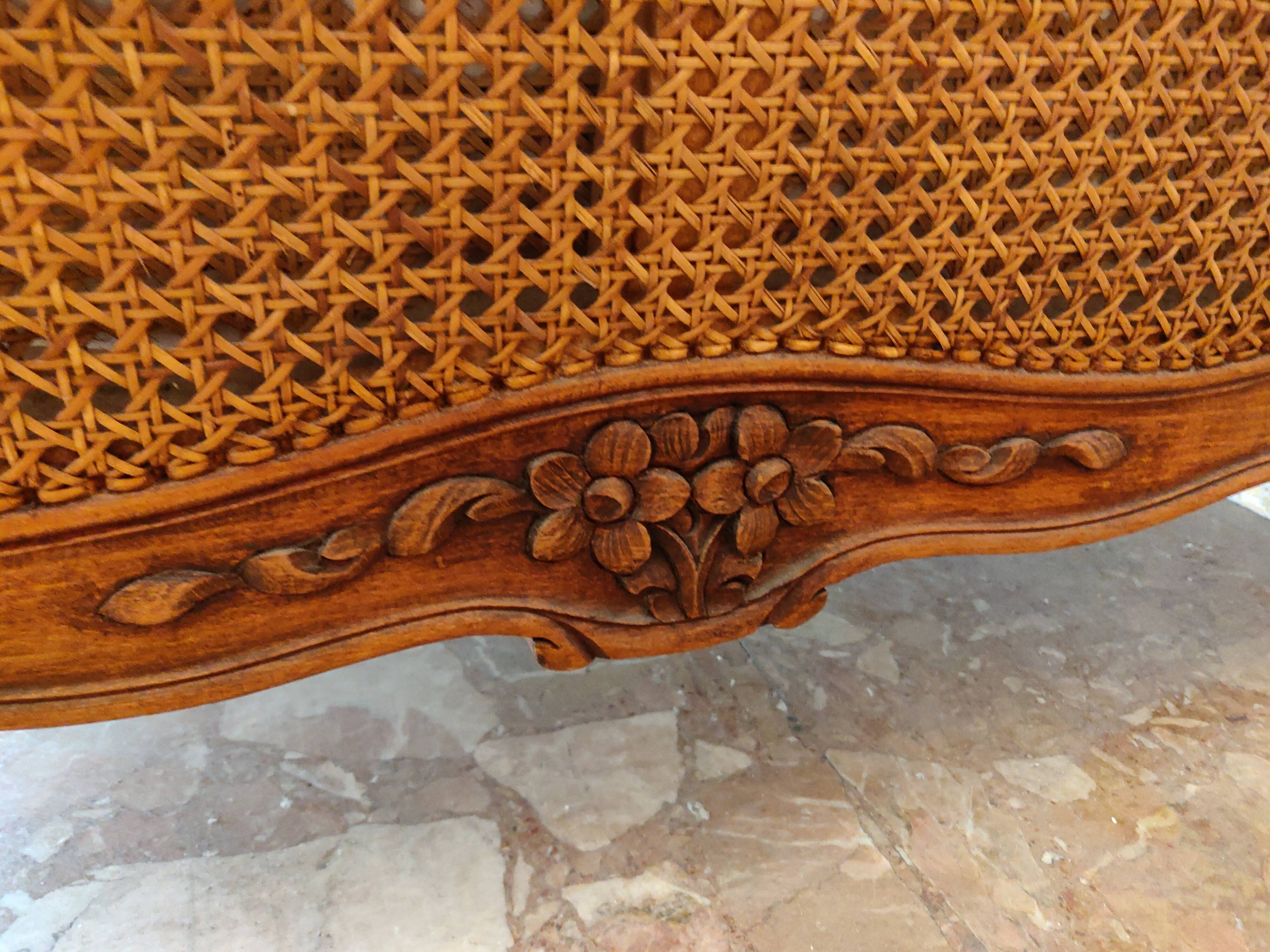 Louis XV bed in cannage