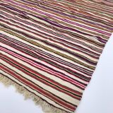 XL Handmade Striped Vintage North African Berber Antique Carpet - Area Rug 272x180