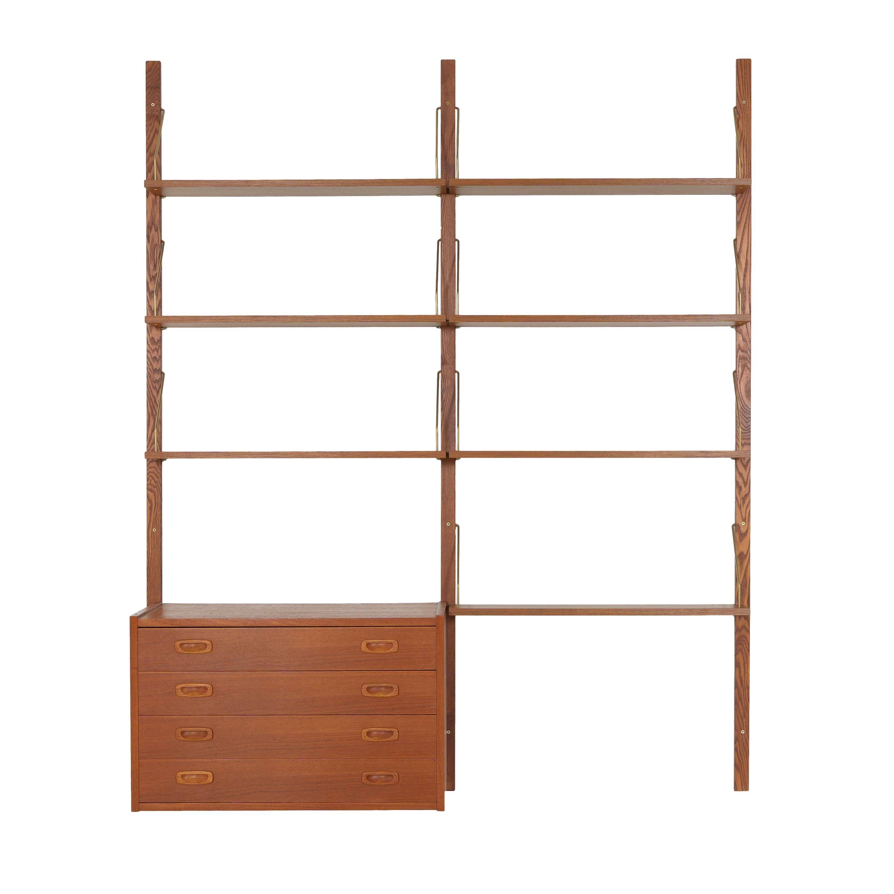 Teak bookcase PS System, Danish design, 1960s, manufactured by Randers Møbe