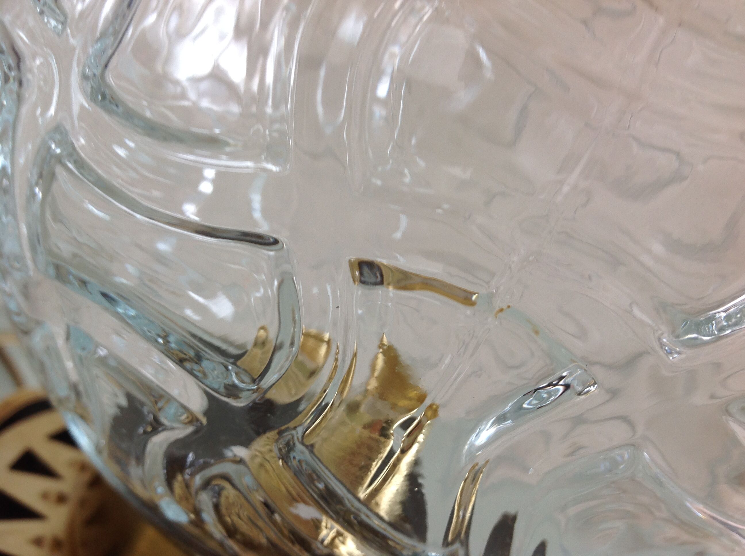 Structured glass globe lamp and metal-brass/ vintage 60s and 70s base