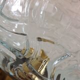 Structured glass globe lamp and metal-brass/ vintage 60s and 70s base