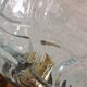 Structured glass globe lamp and metal-brass/ vintage 60s and 70s base